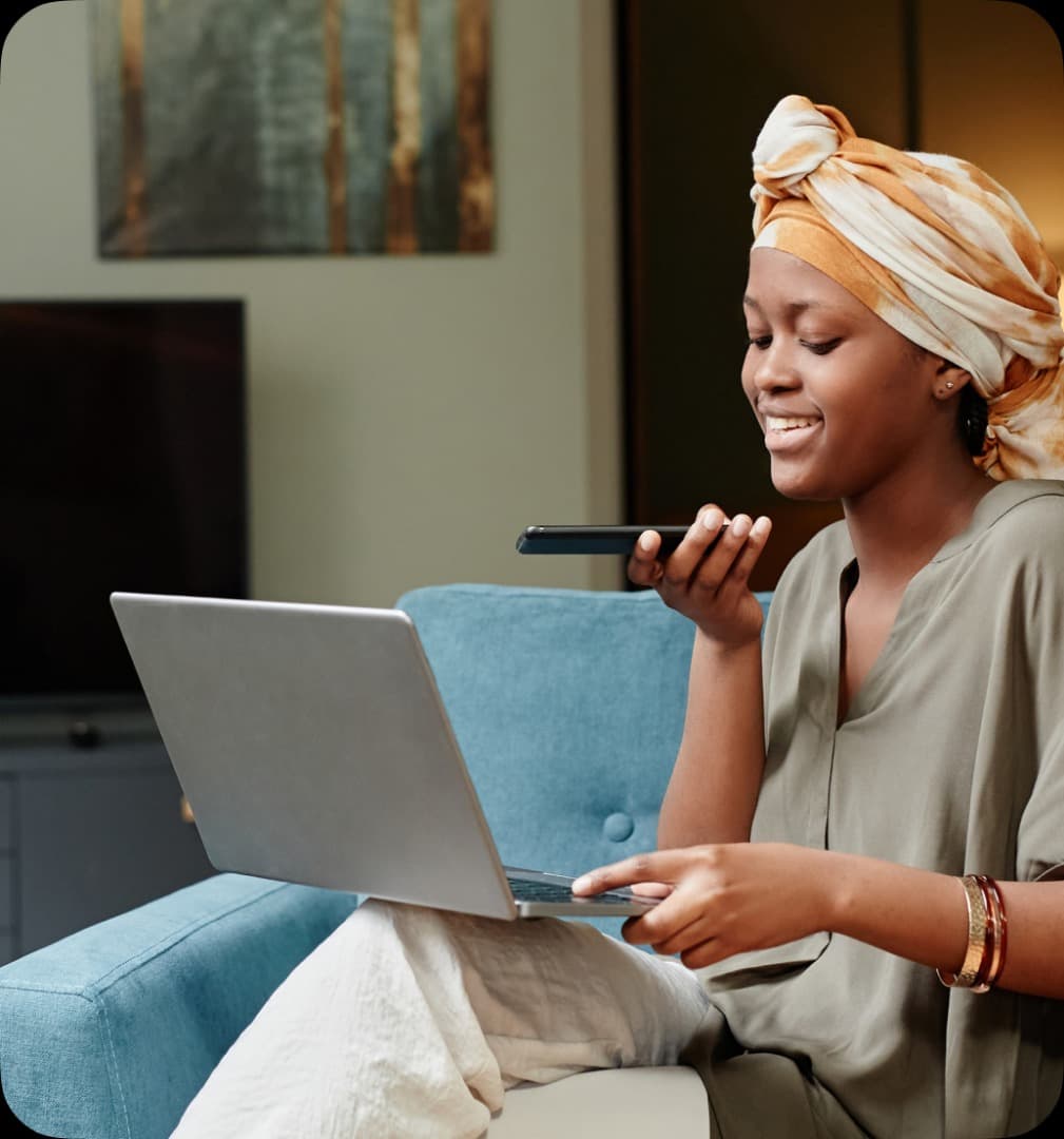 A family member connecting with care from anywhere